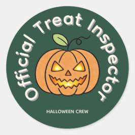Officiell Godiskontrollör Söt Pumpa Halloween Runt Klistermärke