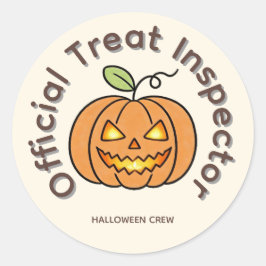 Officiell Godiskontrollör Söt Pumpa Halloween Runt Klistermärke