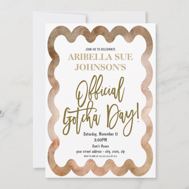 Officiell Gotcha Day Adoption Ceremony-inbjudan Inbjudningar (Framsida)