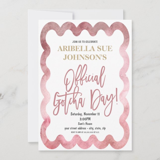 Officiell Gotcha Day Adoption Ceremony-inbjudan Inbjudningar (Framsida)