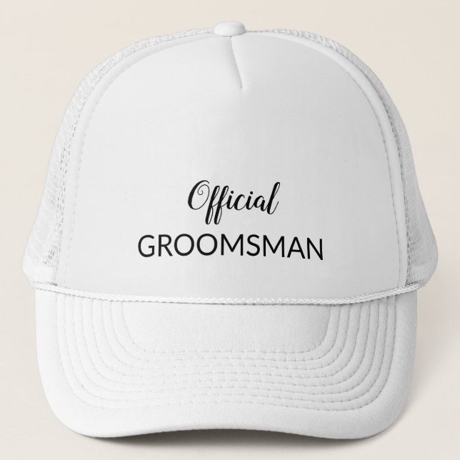 Officiell Groomsman Funny Bröllop Cap Keps (Framsida)