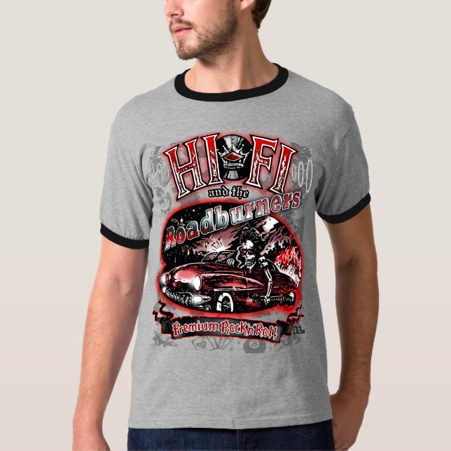 Officiell "HI FI & ROADBURNERS" T Shirt (Framsida)