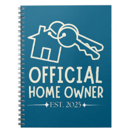 Officiell Homeowner Est. 2025 Proud First Timer Anteckningsbok