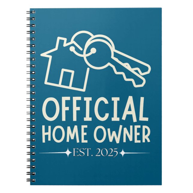 Officiell Homeowner Est. 2025 Proud First Timer Anteckningsbok (Framsidan)