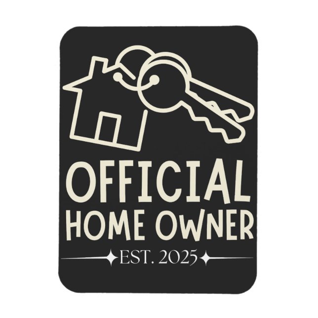 Officiell Homeowner Est. 2025 Proud First Timer Magnet (Vertikal)