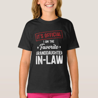 Officiell I är "Favorite Granddotters in Law" T Shirt