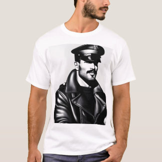 Officiell Ikonisk LGBTQ Gay Leather Biker Art T Shirt