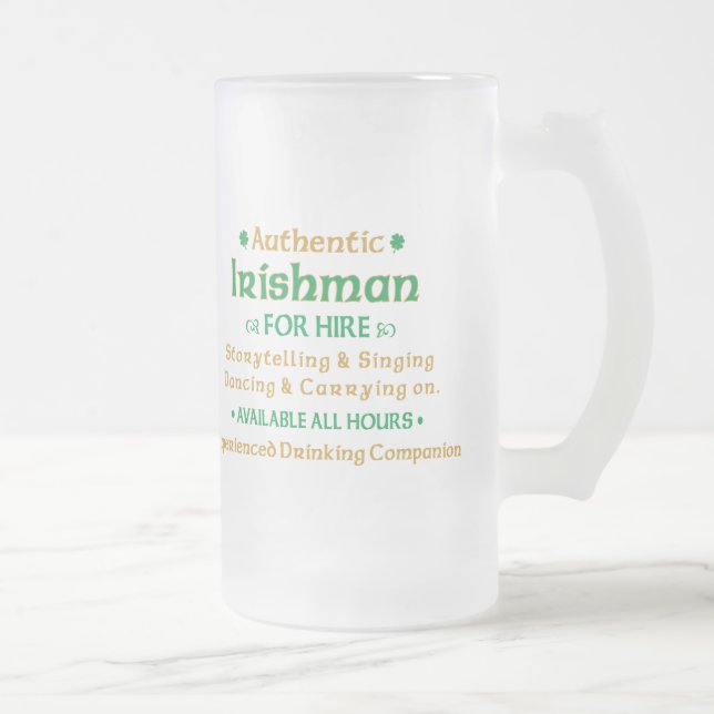 Officiell irishman för heer Funny Frostat Ölglas (Höger)
