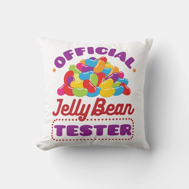 Officiell Jelly Bean Tester Påsk Candy Kudde (Framsida)