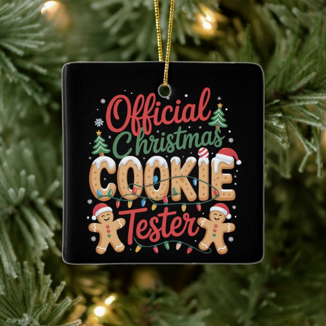 Officiell jul Cookie Tester Crew Baking Julafton Julgransprydnad Keramik (Träd)