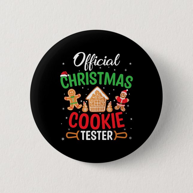 Officiell jul Cookie Tester - Funny Julafton Baki Knapp (Framsida)