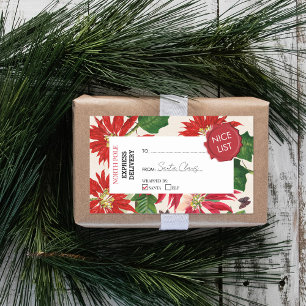 Officiell Jultomten Gift Nuvarande Nordpolen Red Rektangulärt Klistermärke