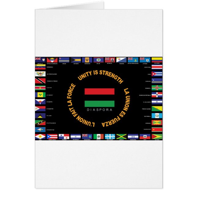 Officiell karibisk enhetflagga hälsningskort (Framsidan)