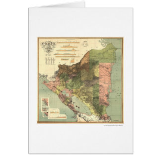 Officiell karta av Nicaragua 1898 Hälsningskort