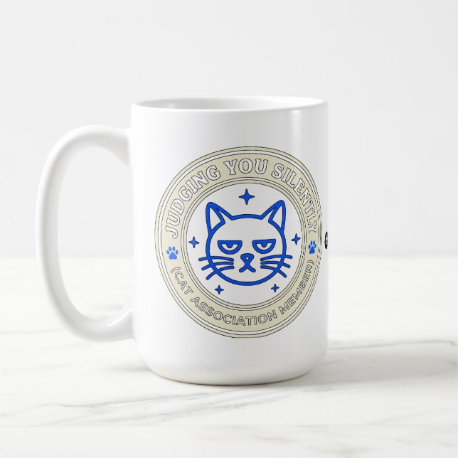 Officiell Kattföreningsmedlem Dömer Dig Tyst Kaffemugg (Vänster)