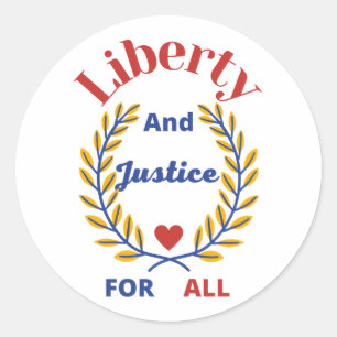 Officiell Liberty and Justice for All Collection 1 Runt Klistermärke