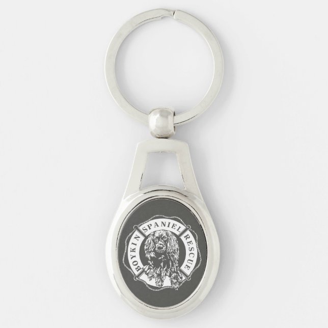 Officiell logotyp Keychain Ovalt Silverfärgad Nyckelring (Framsidan)