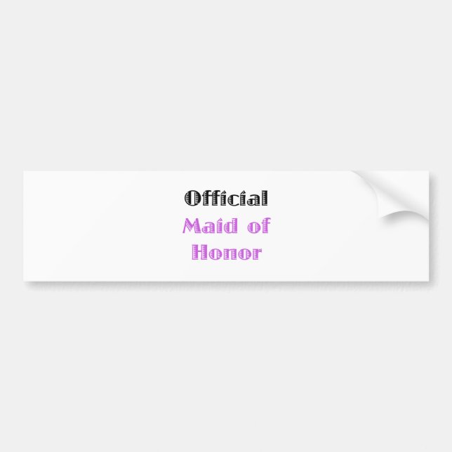 Officiell maid of honor bildekal (Framsidan)