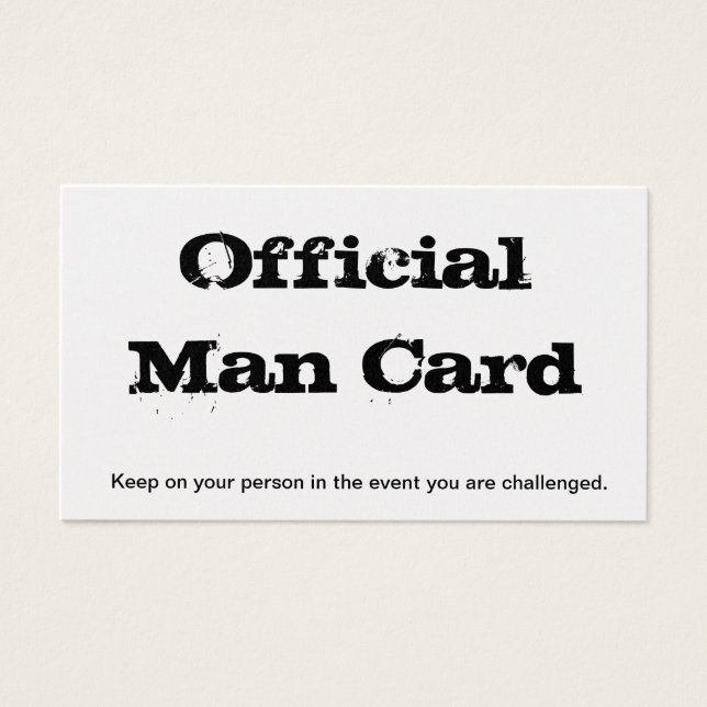Officiell Man Card Visitkort (Framsidan)