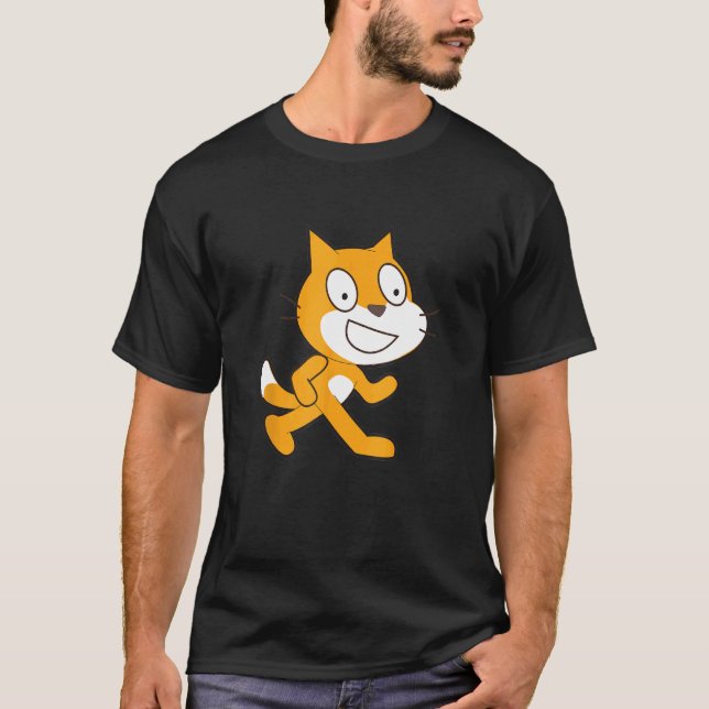 Officiell maskot katt T för Scratch programmerings Shirt (Framsida)