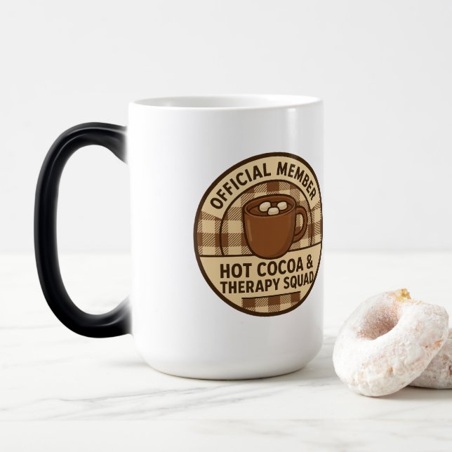 Officiell medlem: Hot Cocoa & Therapy Squad Magisk Mugg (Med munk)