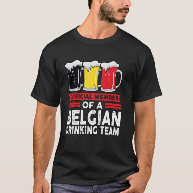 officiell medlem i ett belgiskt drickslag (belgisk t shirt (Framsida)