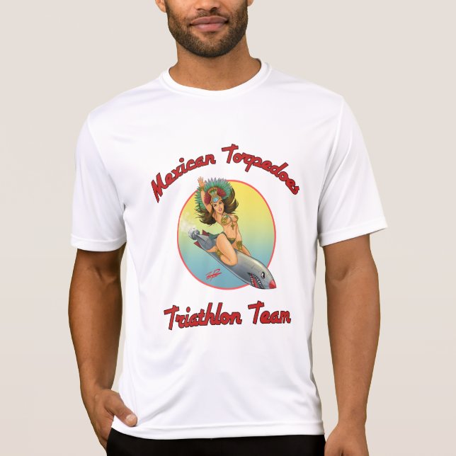 OFFICIELL: Mexikanen torpederar Triathlonlag T Shirt (Framsida)