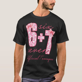 Officiell nager Six Seven 6 7 Coquette Bow 13:e T Shirt