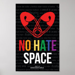 Officiell No Hate Poster Zazzle Edition 6,5"x10"
