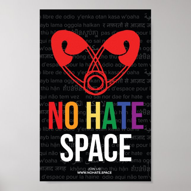 Officiell No Hate Poster Zazzle Edition 6,5"x10" (Framsidan)