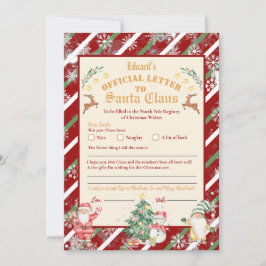Officiell Nordpolen Brev till Santa 5x7inch Invita Inbjudningar