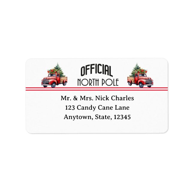 Officiell North Pole-Adressetiketter Adressetikett (Framsidan)
