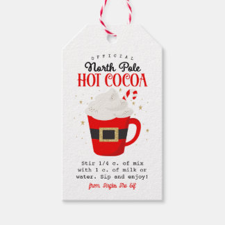 Officiell North Pole Hett Cocoa Gift Märkre Presentetikett