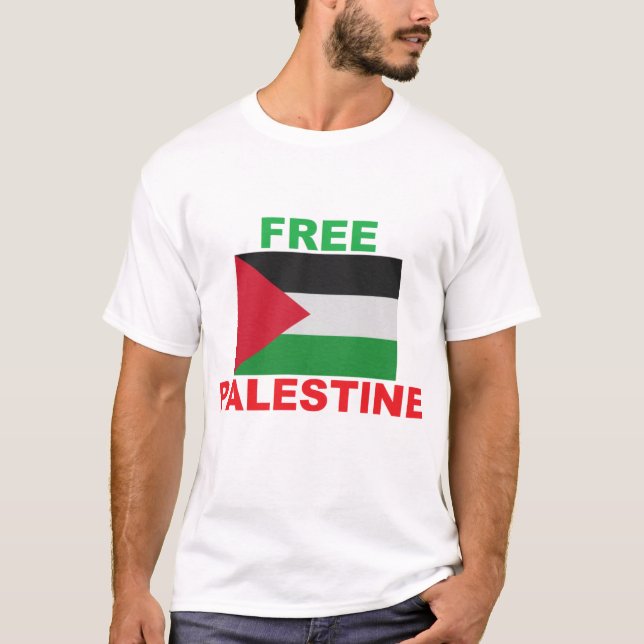 Officiell: Palestinafritt Gaza Palestina-Flagga T Shirt (Framsida)