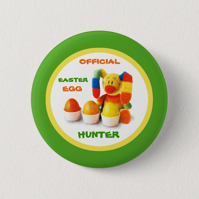 Officiell Påskägg Hunter. Lusnyj Bunny med ägg Knapp (Framsida)