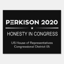 Officiell Perkison 2020 Kampanj-tecken