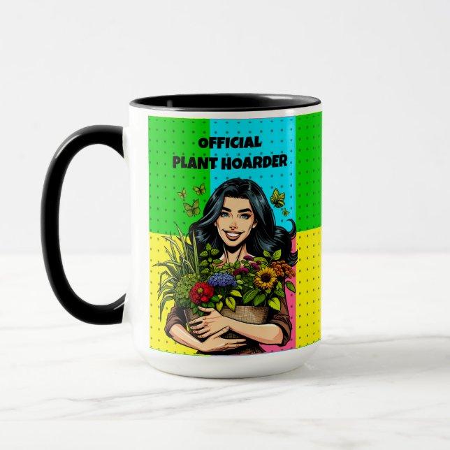 Officiell Plant Hoarder | Funny Houseplant Addict Mugg (Vänster)