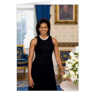 Officiell Porträtt av Dam Michelle Obama Hälsningskort