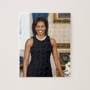 Officiell Porträtt av Dam Michelle Obama Pussel