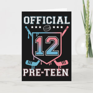 Officiell pre-teen 12-års födelsedagshockeysdroppe kort