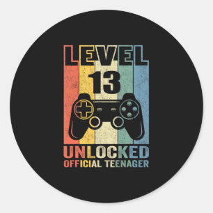 Officiell present till tonåring 13-årsdag Nivå 13 Runt Klistermärke
