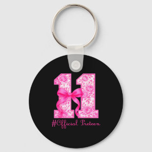 Officiell Preteen 11-års födelsedag Flicka Rosa Co Nyckelring