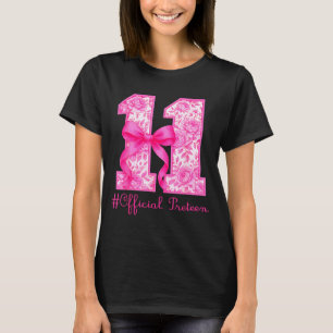 Officiell Preteen 11-års födelsedag Flicka Rosa Co T Shirt
