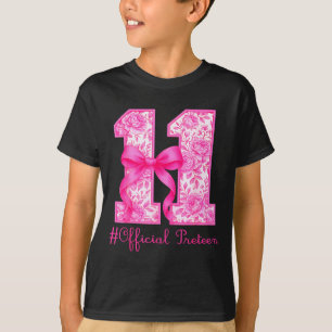 Officiell Preteen 11-års födelsedagsflicka Rosa Co T Shirt