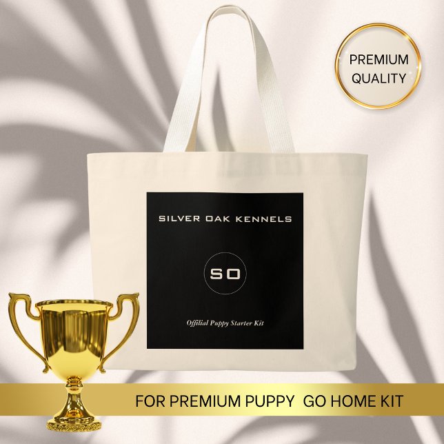 Officiell Puppy Starter Kit svart-vit handväskor Jumbo Tygkasse (Skapare uppladdad)