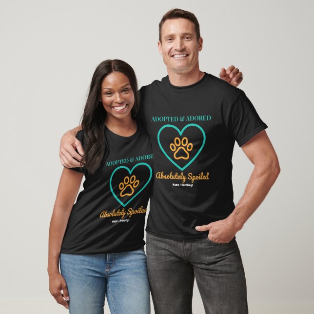 Officiell räddningsdjur märke Adoptad Älskad & För T Shirt (Unisex)