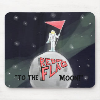 Officiell Red Flagga till Måne Mousepad! Musmatta