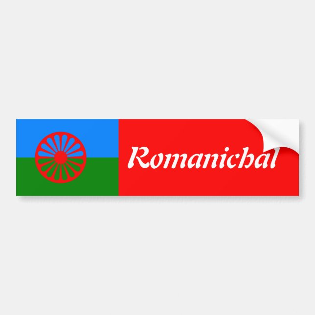 Officiell Romani flagga zigenare Bildekal (Framsidan)