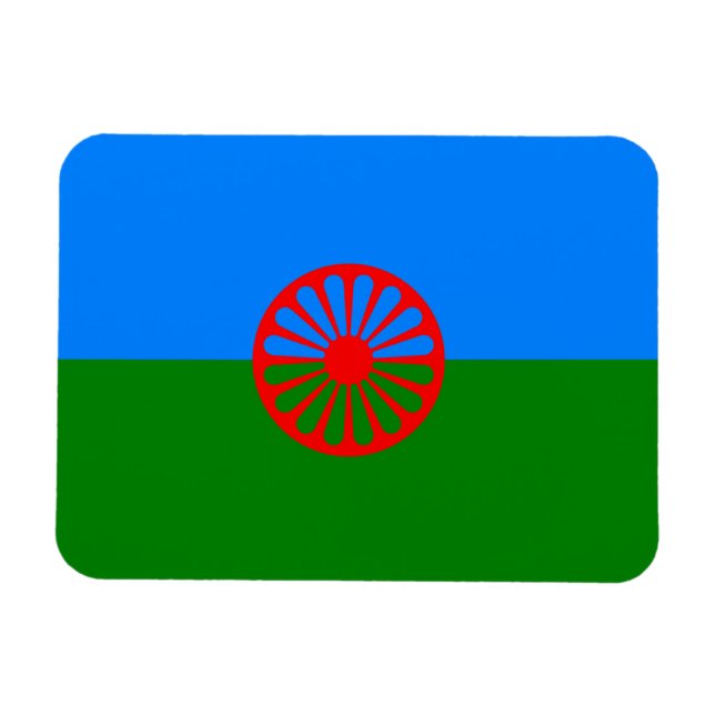 Officiell Romani flagga zigenare Magnet (Horisontell)