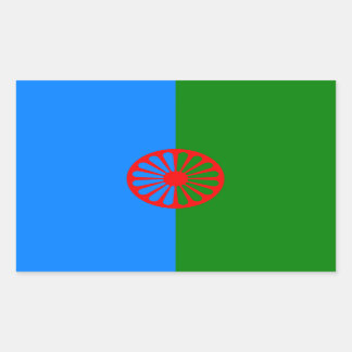 Officiell Romani flagga zigenare Rektangulärt Klistermärke